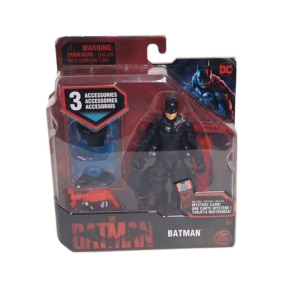 DC Comics The Batman 4” Action Figure w/ 3 Accessories Mystery Card Spin Master